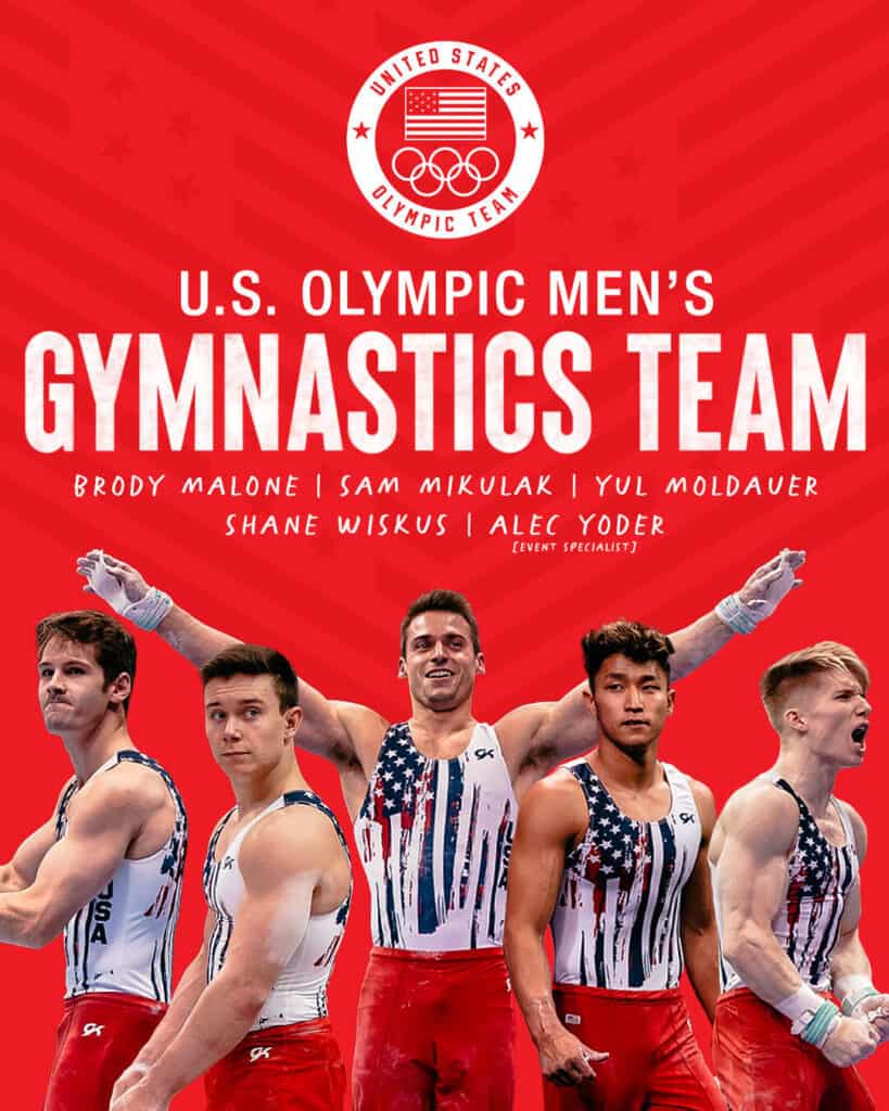 2021 Tokyo Men’s Us Olympic Gymnastics Team